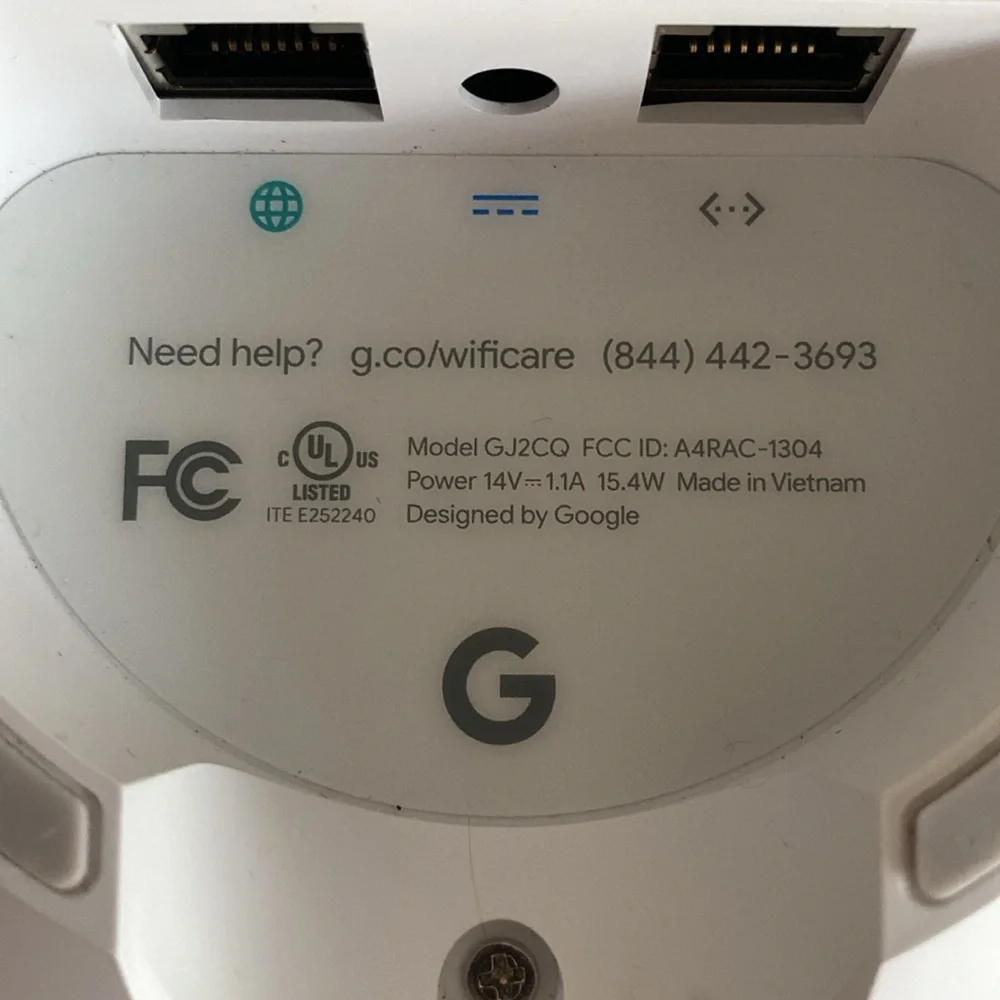 Google Mesh GJ2CQ WiFi Router White only no power cord replacement